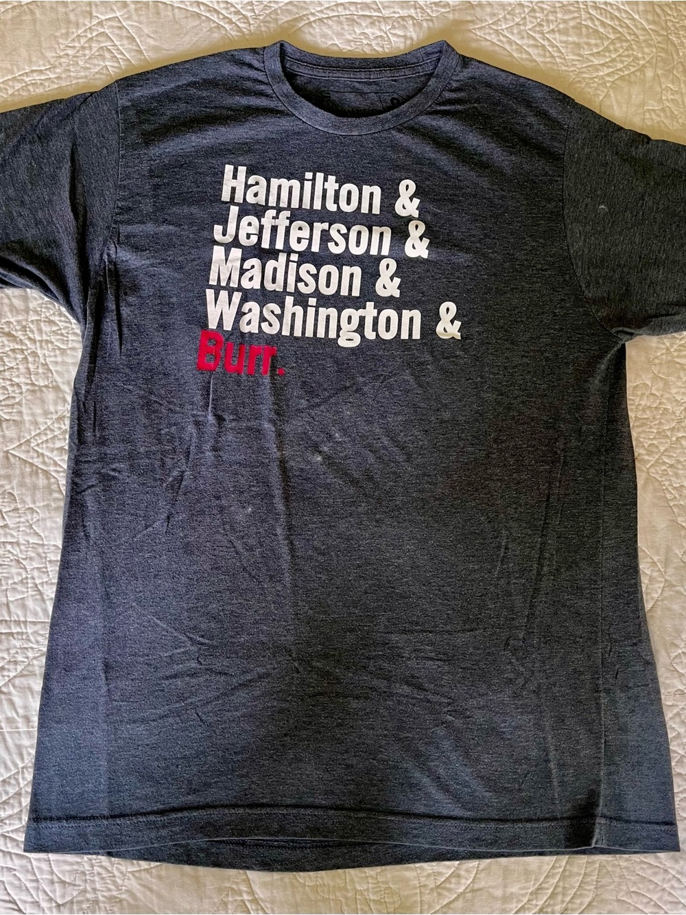 Hamilton Short Sleeve Tee. Charcoal Gray. Size M